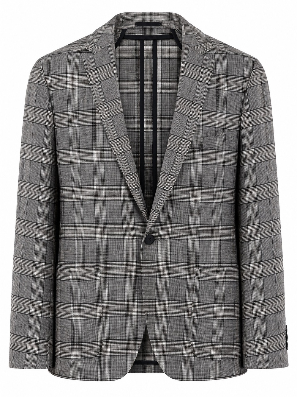 BOSS Hugo Boss Marzotto Slim Fit Nolvay1 Glen Plaid  Stretch Blazer Size 40R